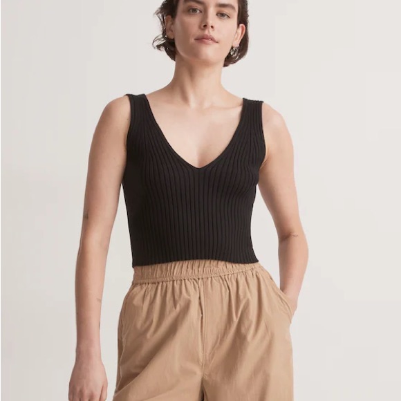 Madewell V-Neck Sweater Tank True Black